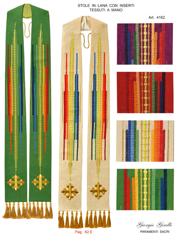 Stole in lana con inserti tessuti a mano art. 4162